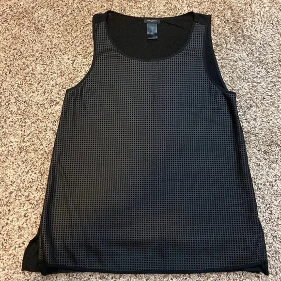 Ann Taylor Factory Faux Leather Mixed-Media Tank Top - Picture 3 of 8